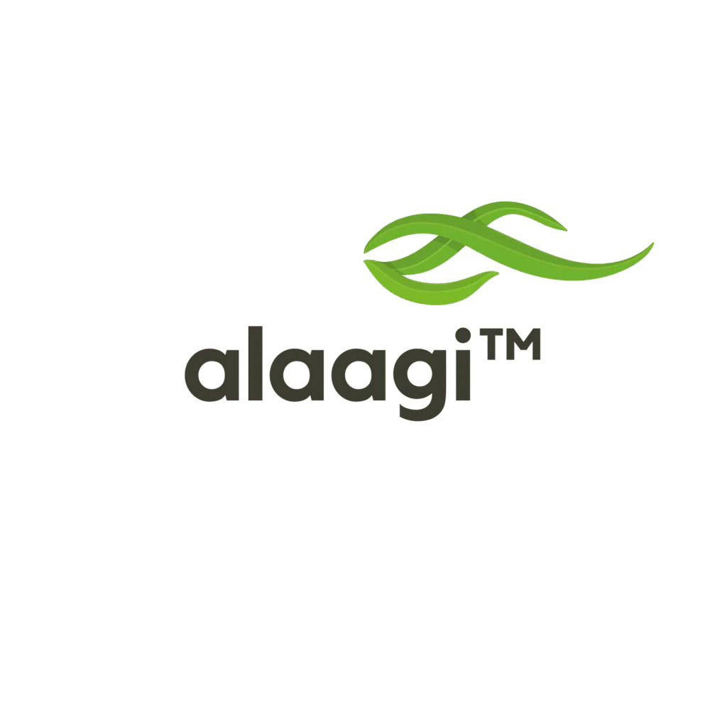 Alaagi logo with green waves