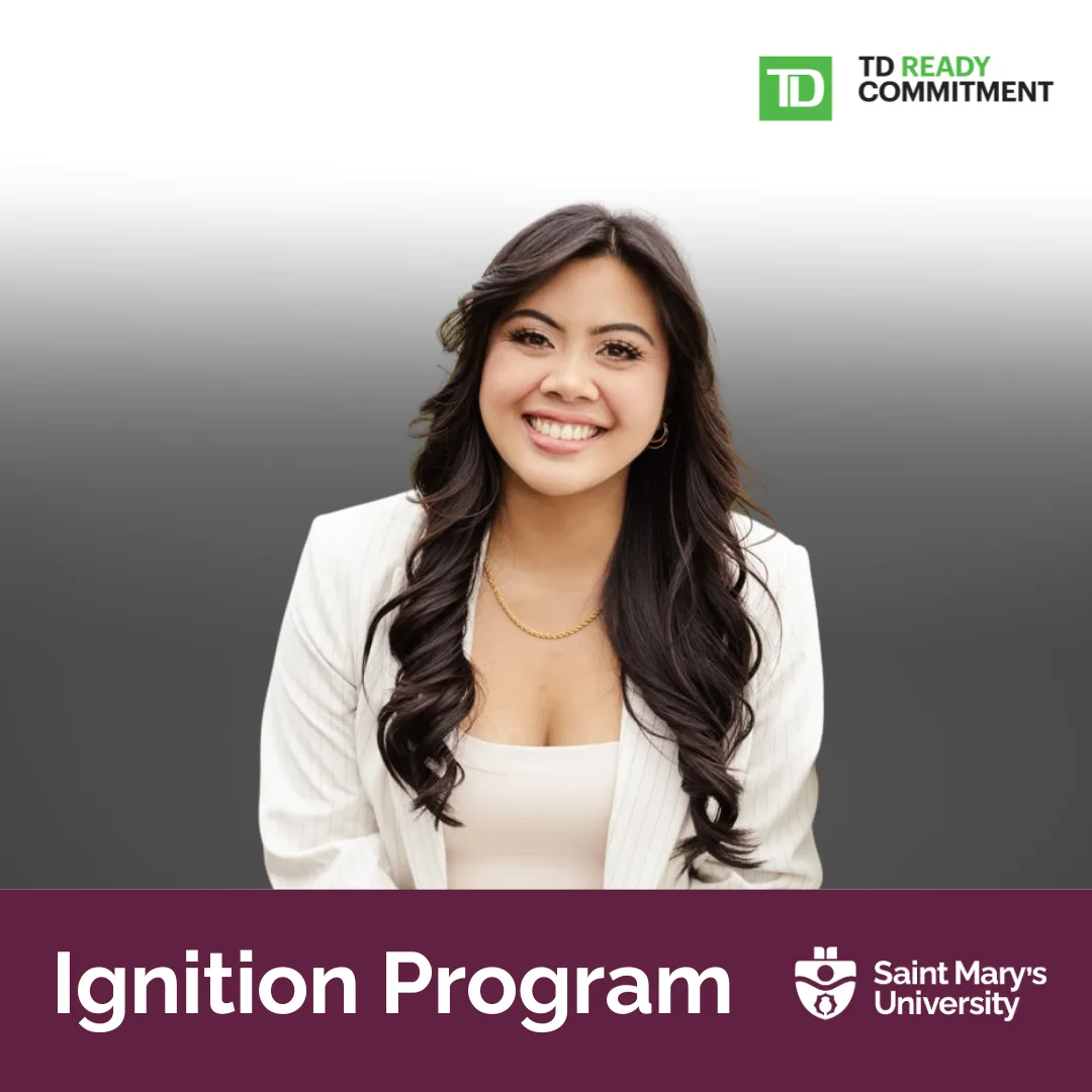 Smiling woman in Ignition Program promotion.