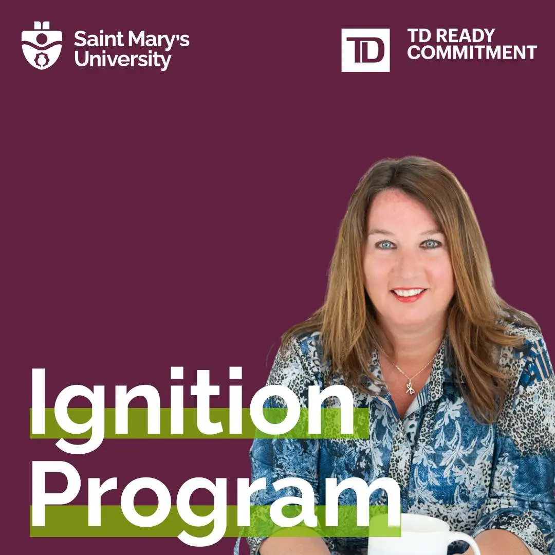 Woman in front of Ignition Program text.