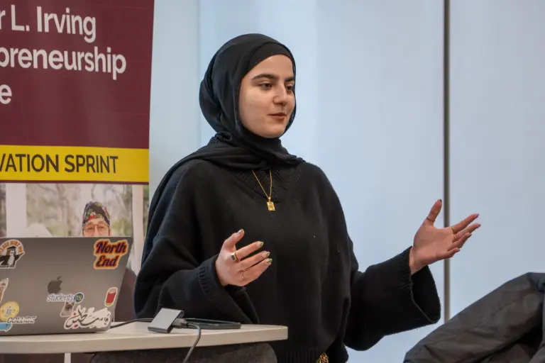 Woman presenting at innovation event