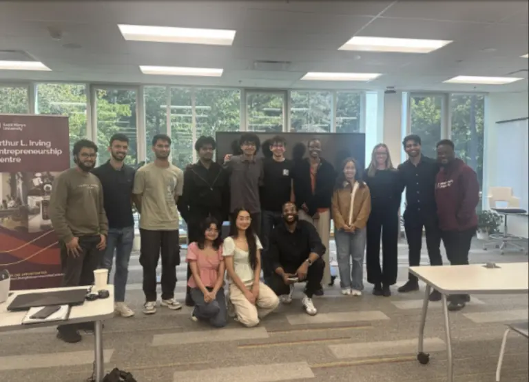 Group of people at entrepreneurship center event.