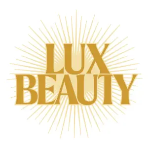 Lux Beauty logo with radiant rays