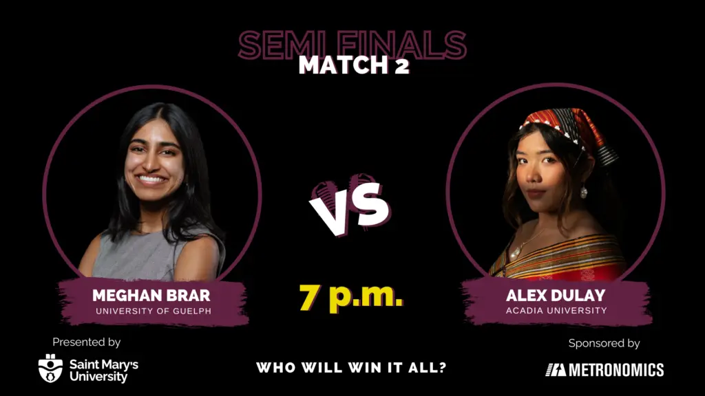 Semifinal matchup between two university students