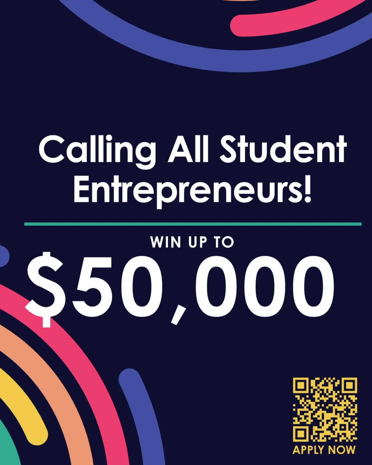 Student entrepreneurship contest poster