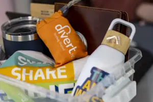 Reusable everyday items in a storage bin