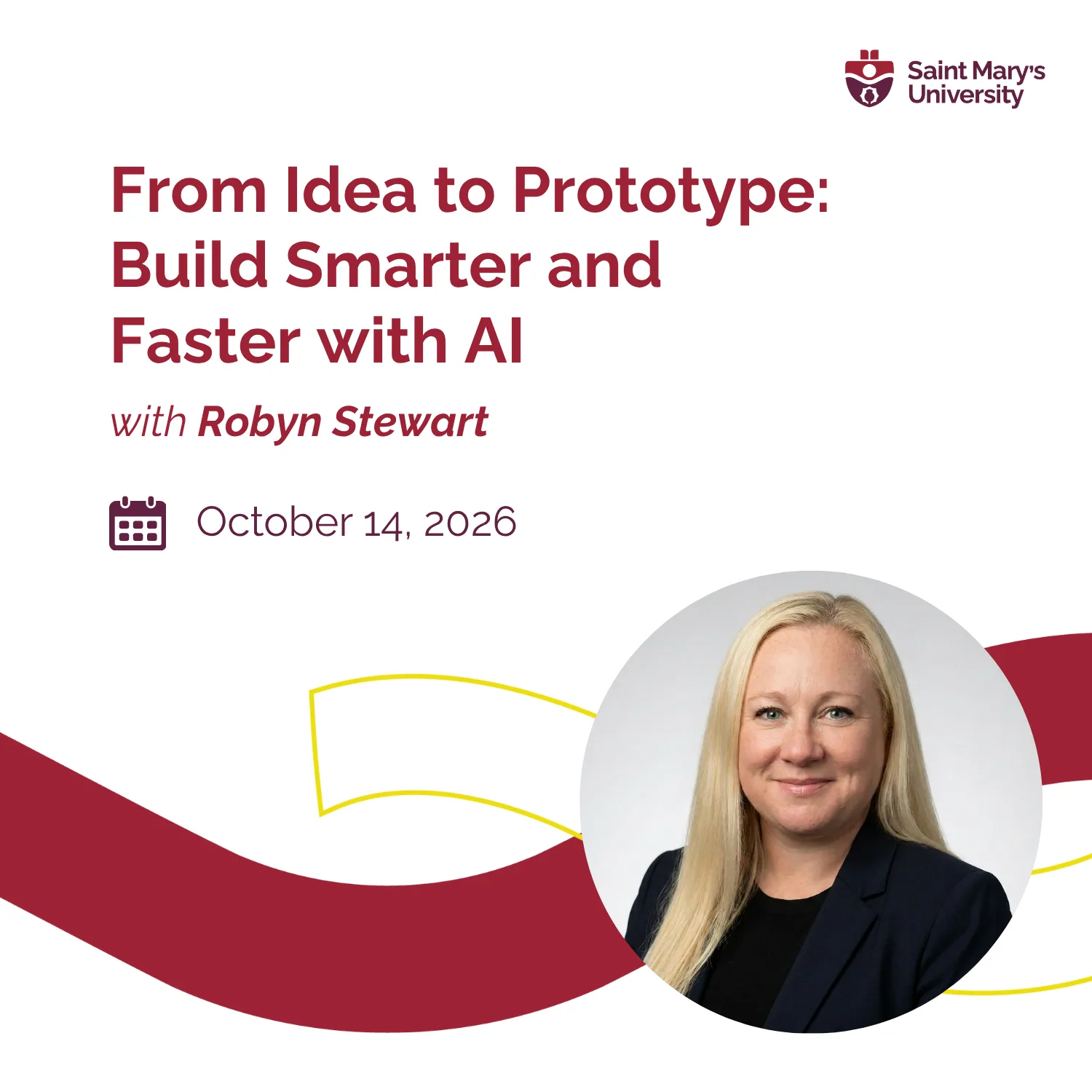 AI prototyping workshop poster featuring Robyn Stewart