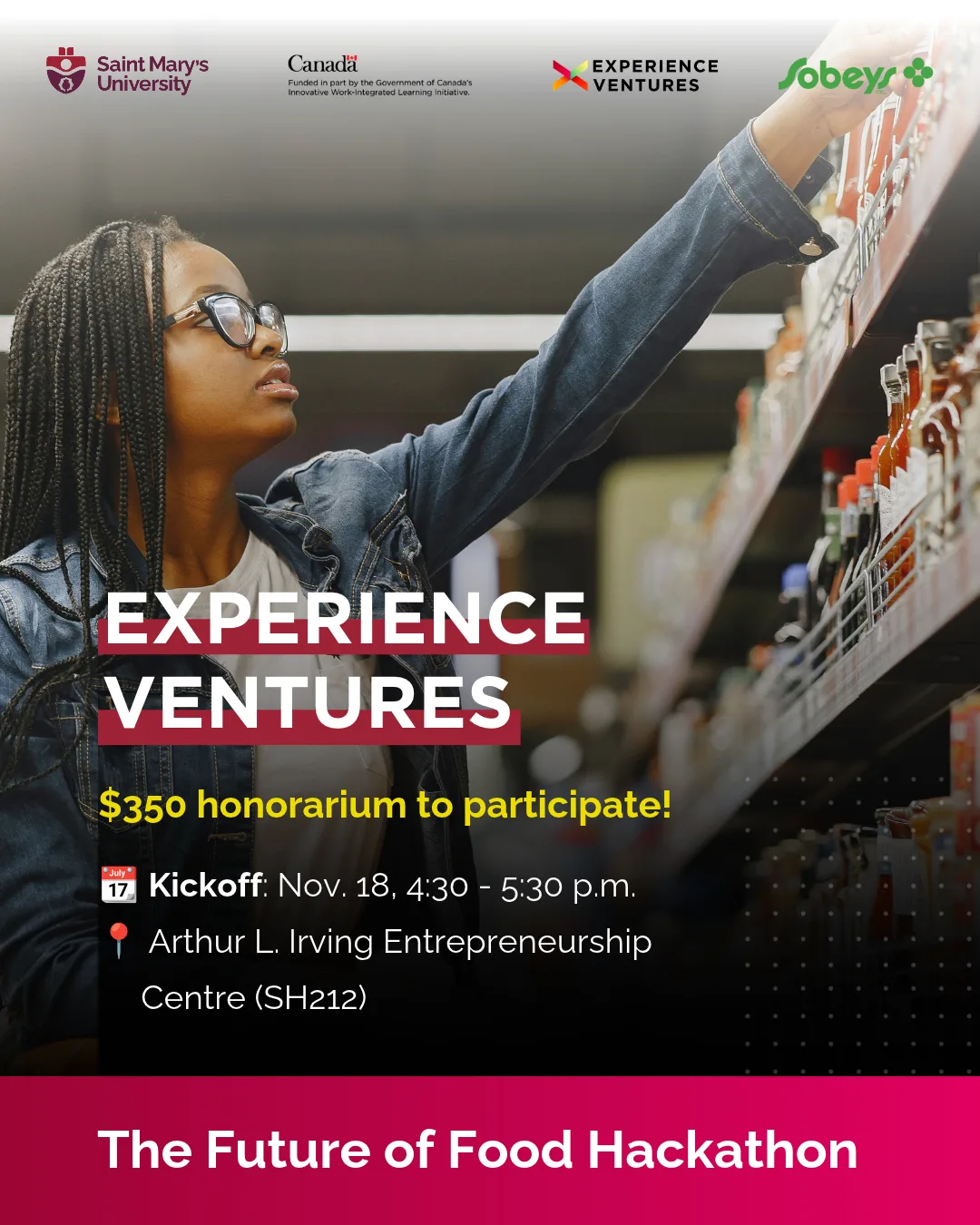 Experience Ventures Future of Food Hackathon promotional poster.