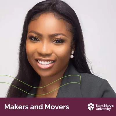 Smiling woman, Makers and Movers, Saint Mary's University