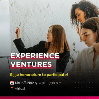 Experience Ventures Innovation Design Challenge virtual event poster