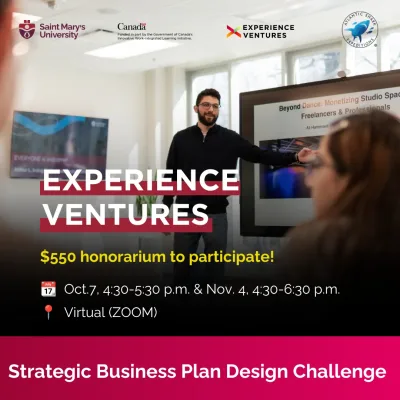 Experience Ventures Strategic Business Plan Design Challenge promotional poster