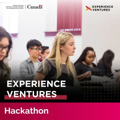 Students participating in Experience Ventures hackathon event.
