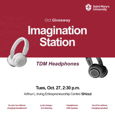Saint Mary’s University headphone giveaway poster