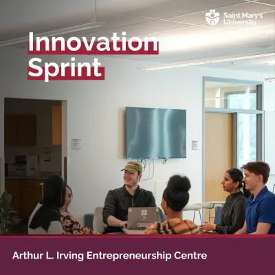 Group discussing at Innovation Sprint event
