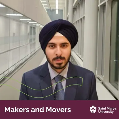 Man in turban, Saint Mary's University corridor