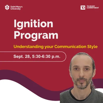 Ignition Program communication style workshop flyer with presenter portrait