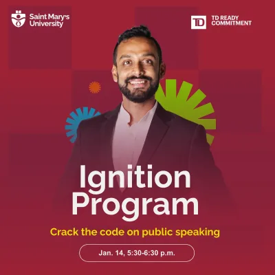 Ignition Program flyer for public speaking event.