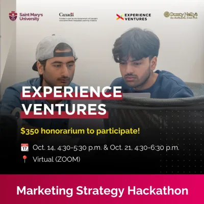 Experience Ventures marketing strategy hackathon virtual event poster